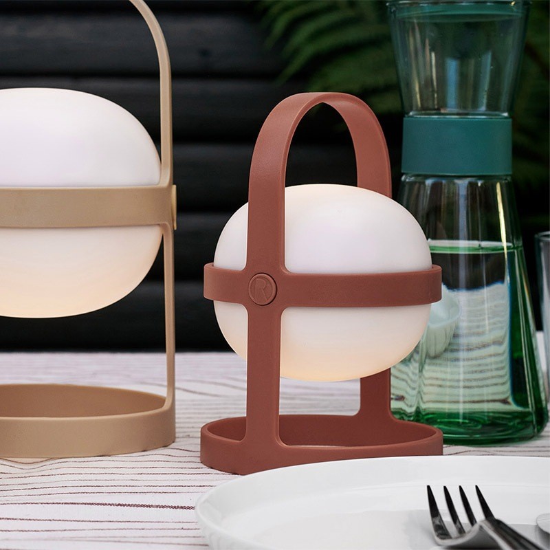 ROSENDAHL Soft Spot Solar Circular LED Lantern 18.5cm Terracotta