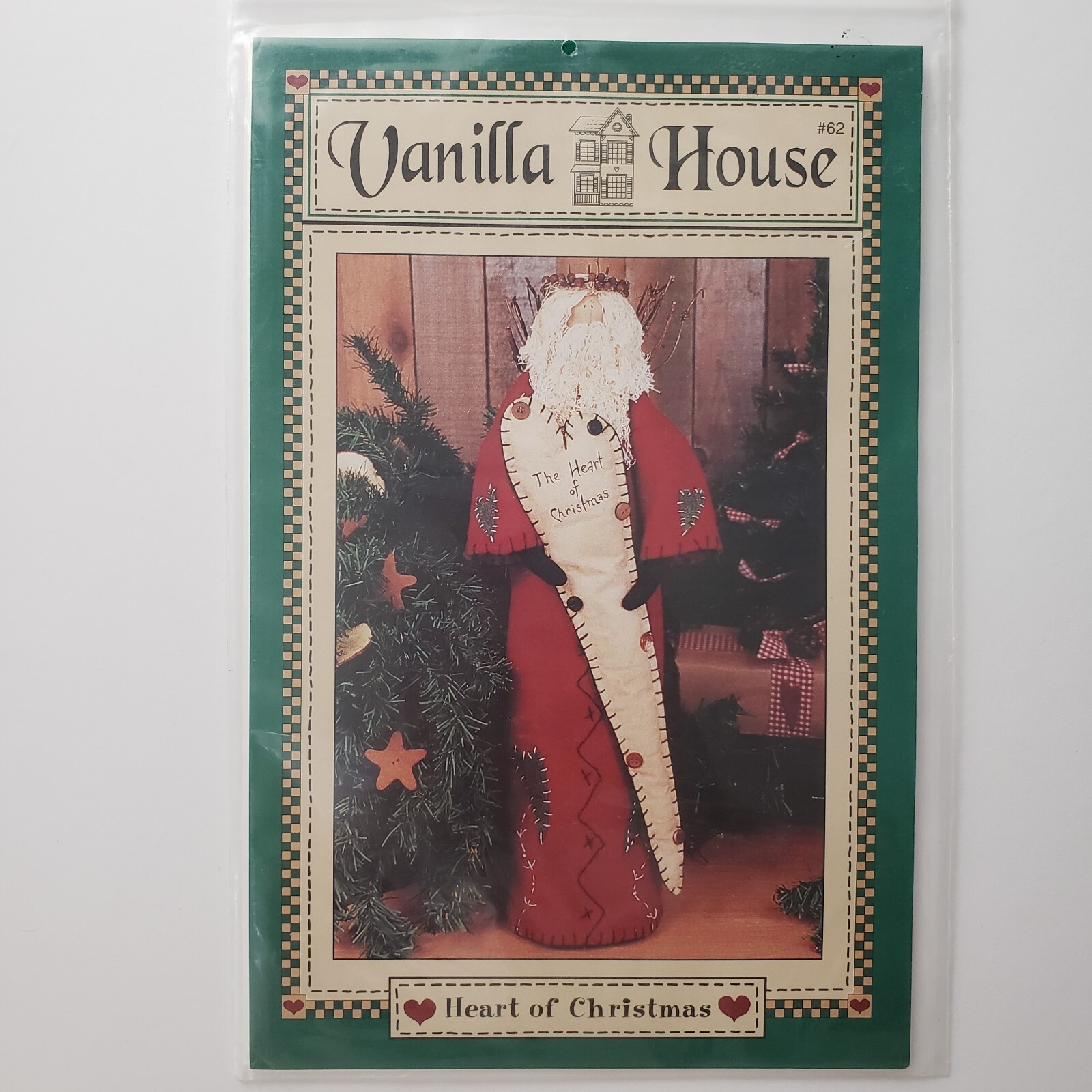 Vanilla House Heart of Christmas 20" Santa Quilted Applique Sewing Pattern #62