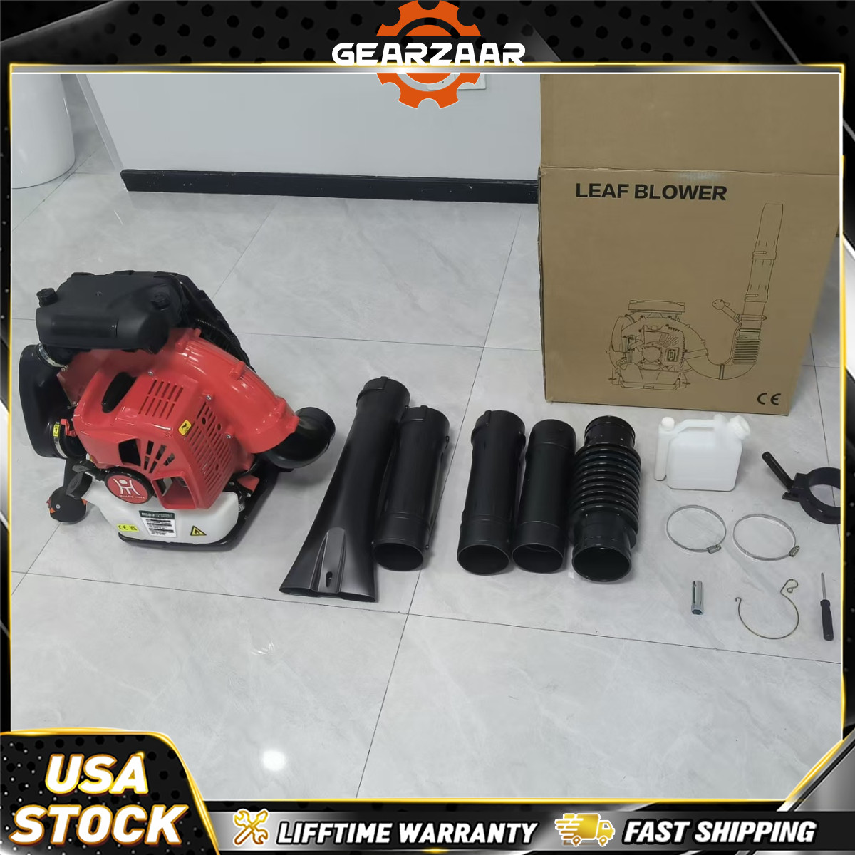 New Upgraded 75.6CC 2-Stroke 850CFM 4.3HP Commercial Backpack Gas Leaf Blower