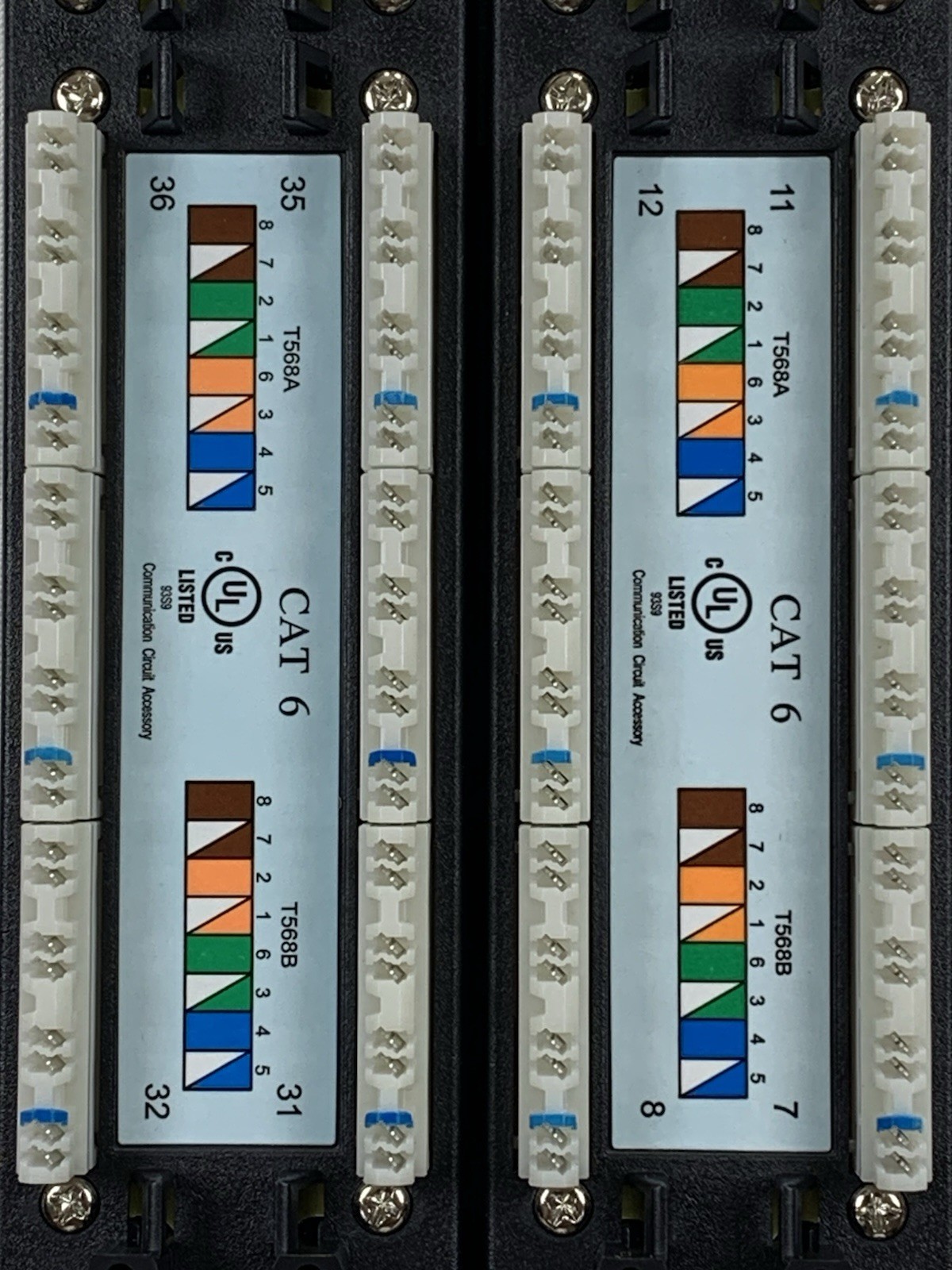 48 Port Patch Panel Cat6 2U Rack Mount PunchDown Ethernet Dynacom 2013-48C6E NIB