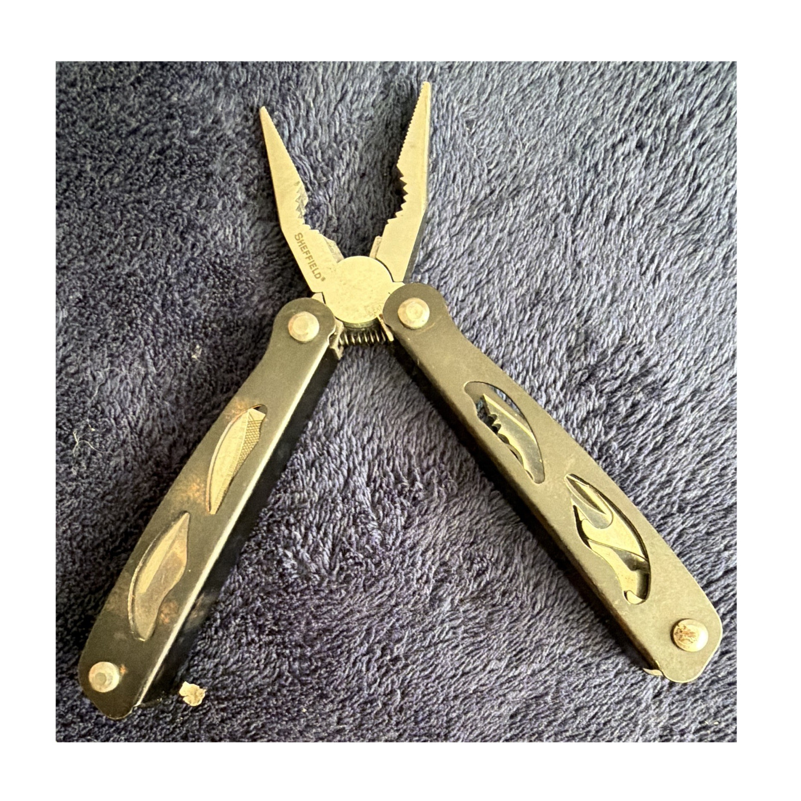 Sheffield Multi-Tool Metal Pliers Knife Blades File Bottle Opener Durable Handle