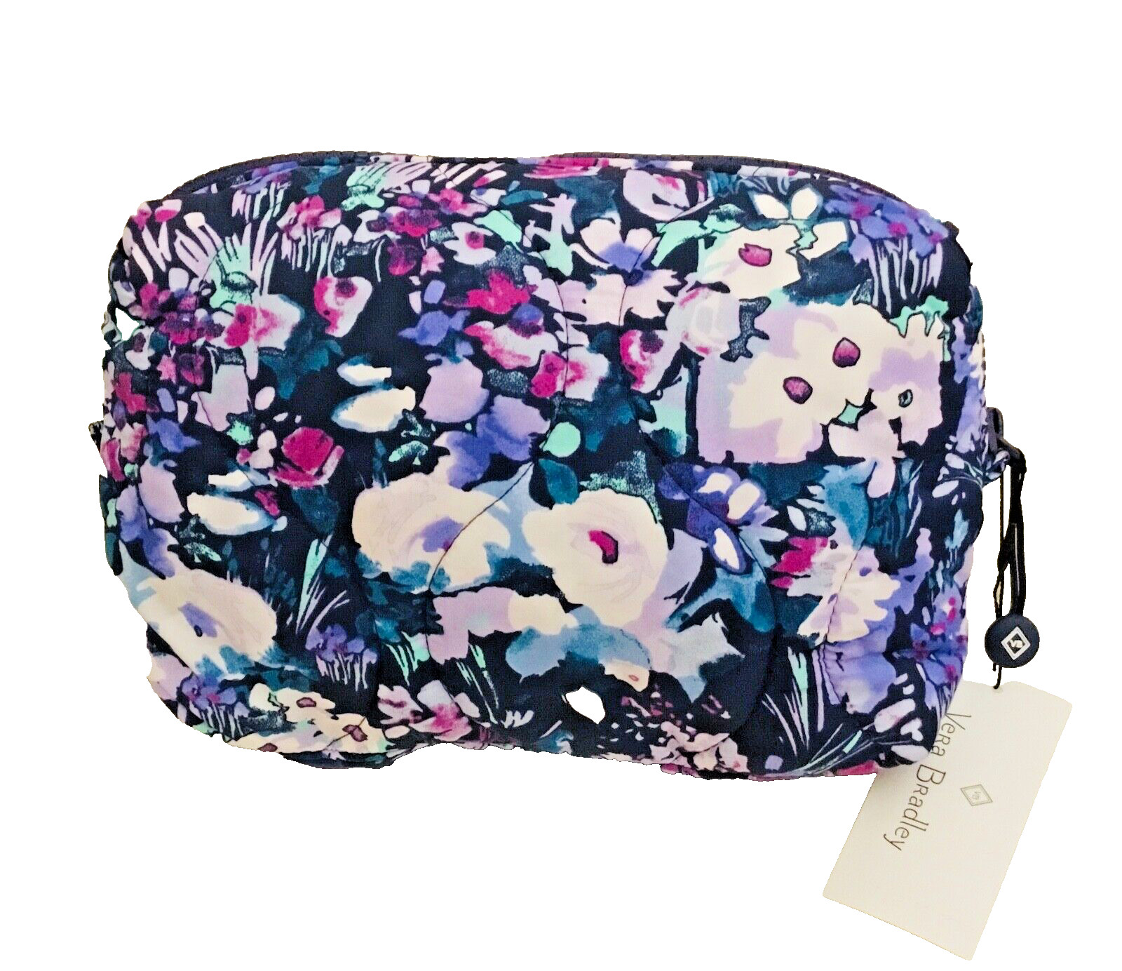 Vera Bradley ~"Aritst's Garden Purple"~ Featherweight Medium Cosmetic Bag ~ NWT
