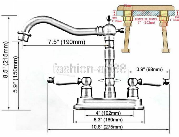 Antique Red Copper 4" Centerset Bathroom Two Holes Basin Faucet Sink Tap frg043