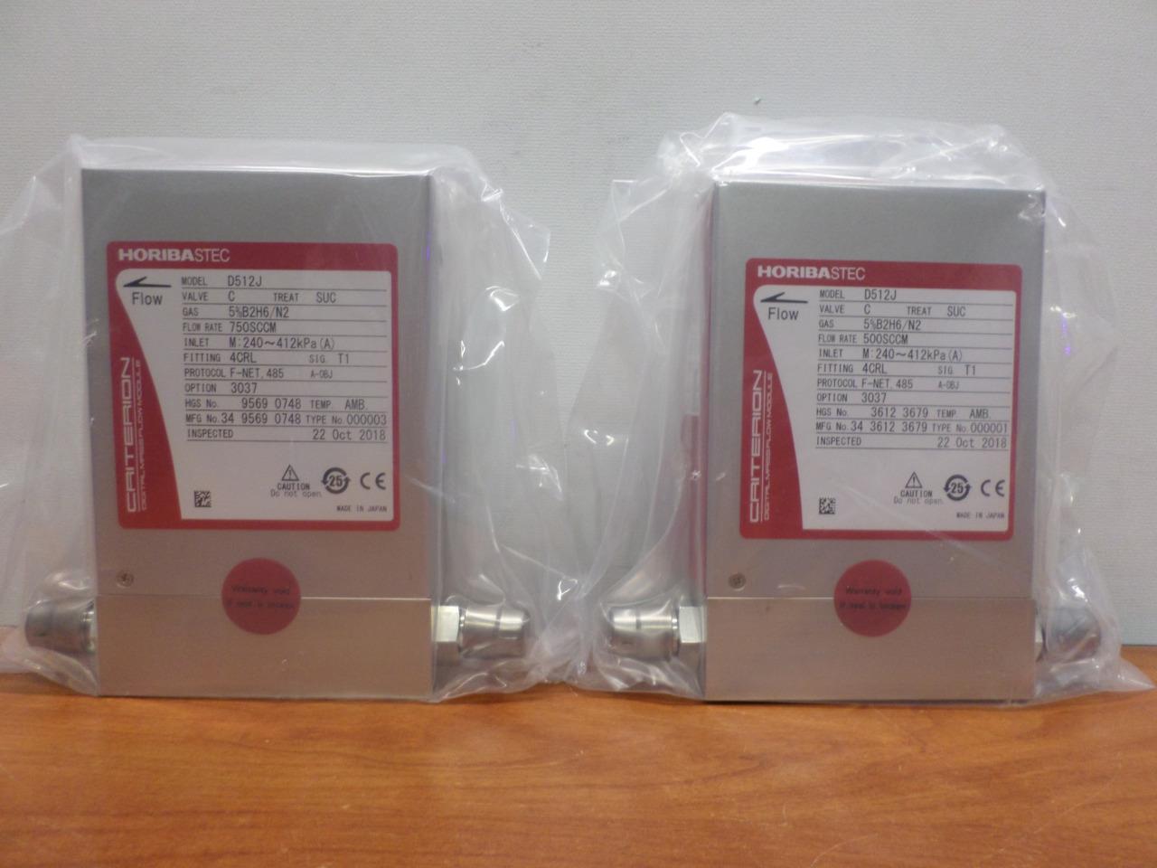 Horiba Stec D512J Mass Flow Controller Gas 5%B2H6/N2 500 SCCM & 750 SCCM