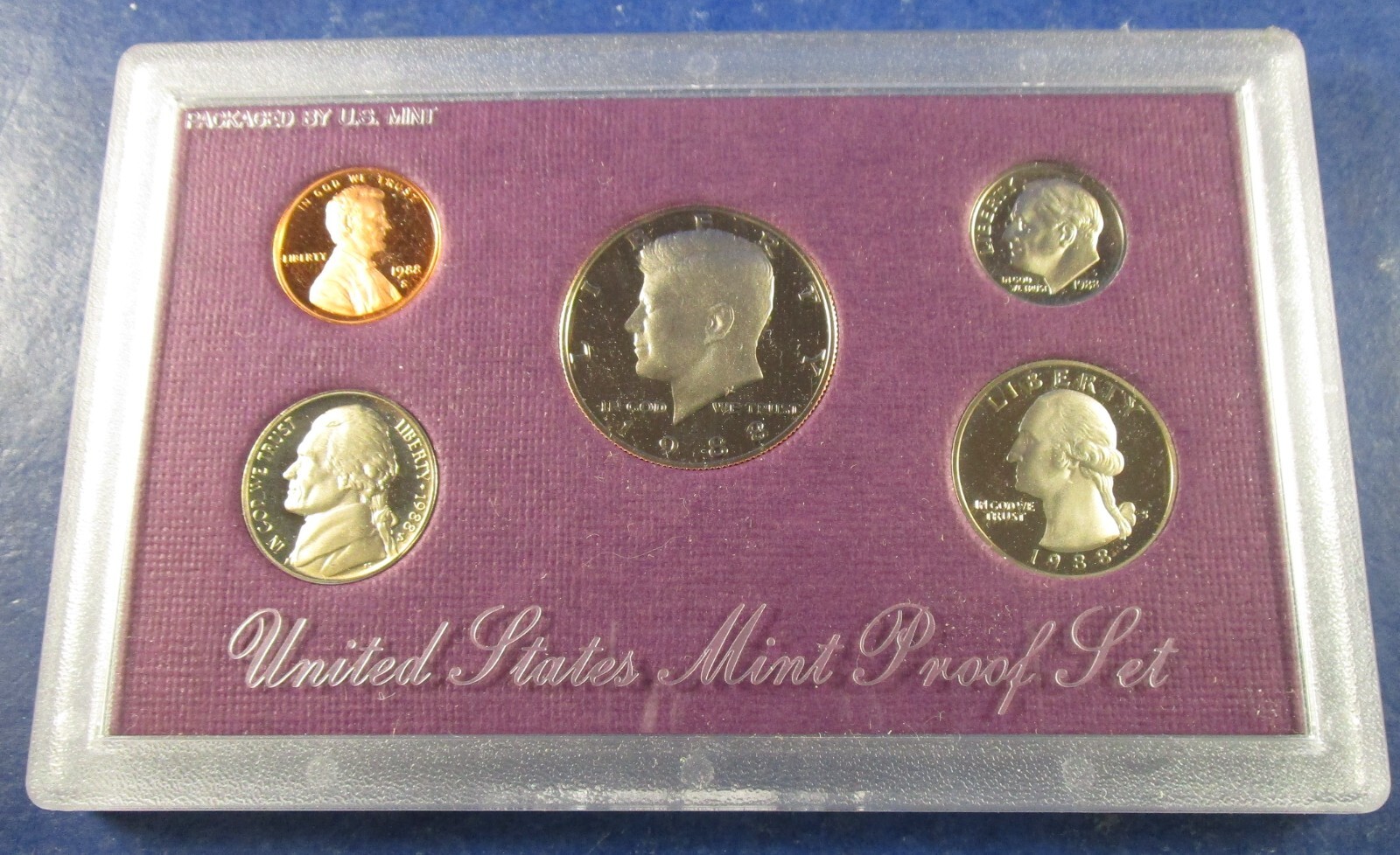 1988 Clad US Proof 5 Coin Set w/ OGP- Very Nice Sets!