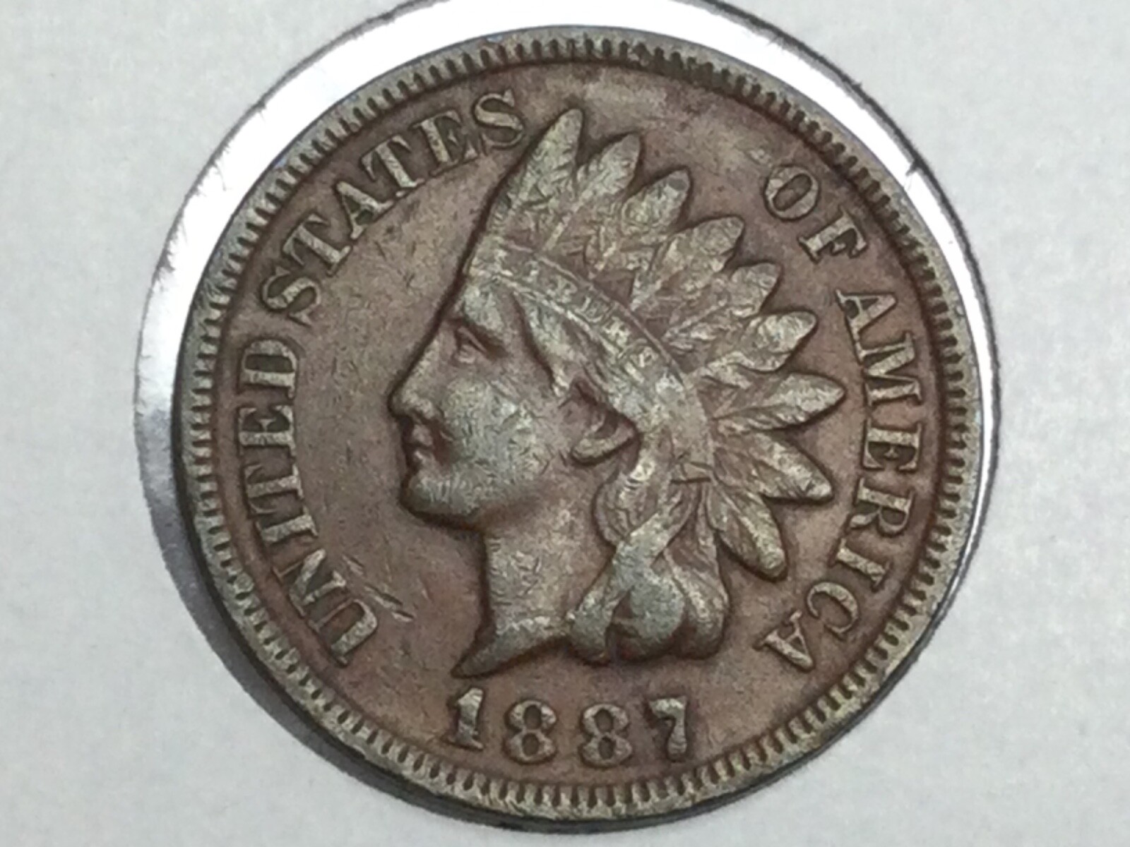 1887 Indian Cent in extra fine