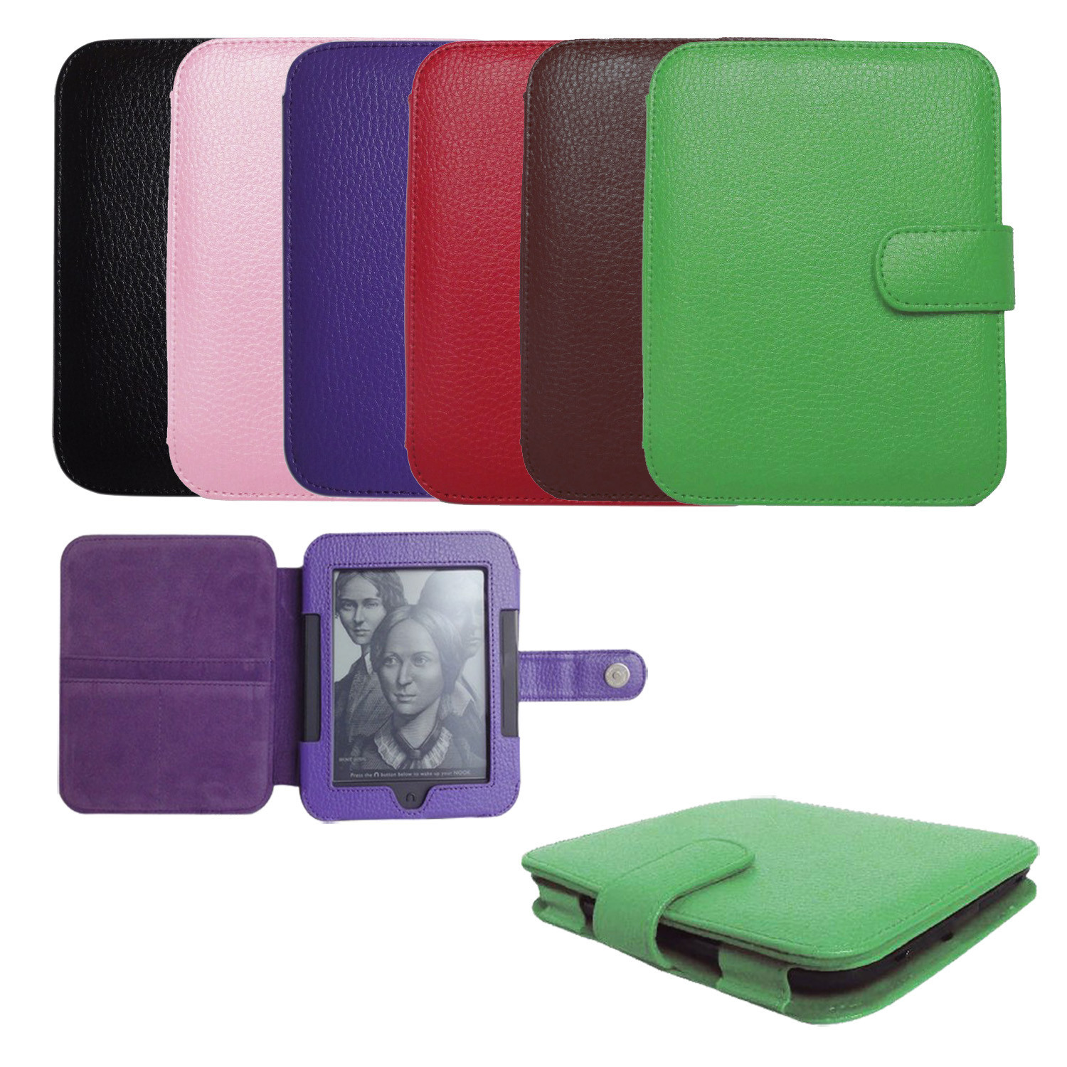 Genuine Leather Case Cover for Barnes Noble Nook GlowLight and Simple Touch