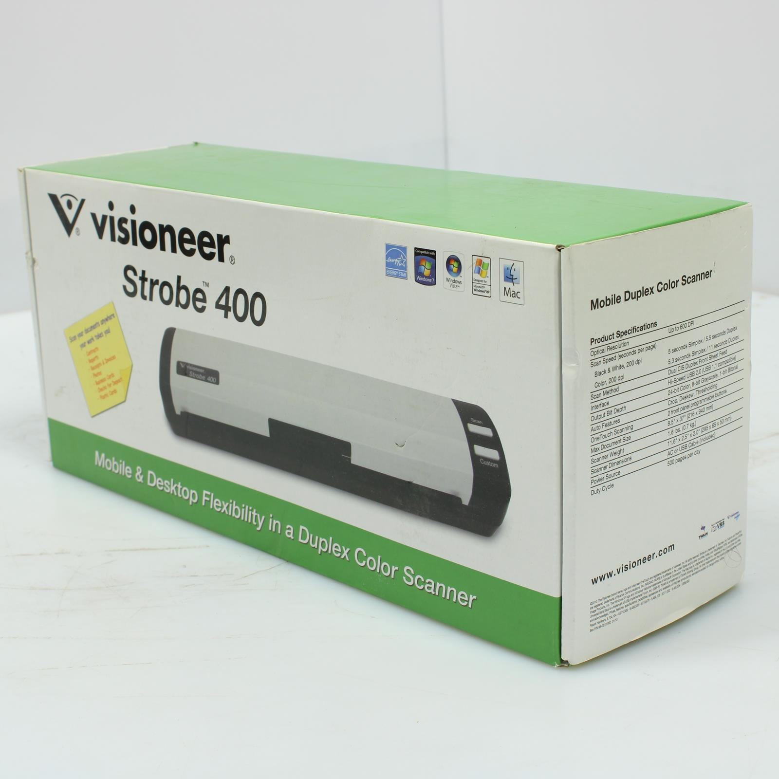 Visioneer Strobe 400 Electronic Portable Sheetfed Scanner