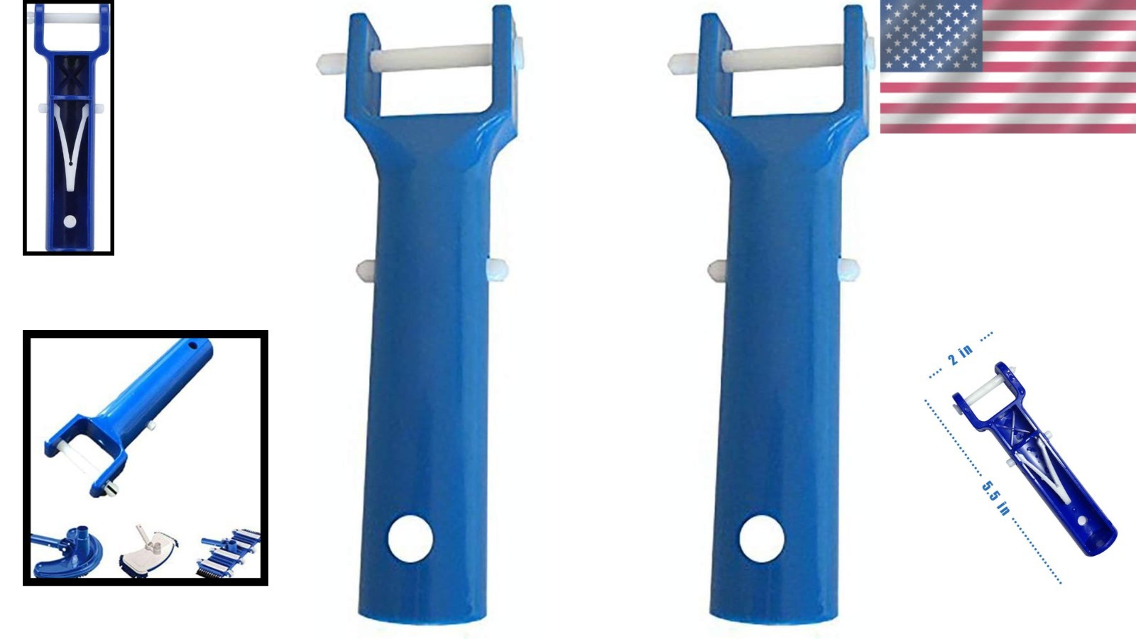 Lightweight Pool Vacuum Head Handle Kit - Easy Attachment & Maneuverability