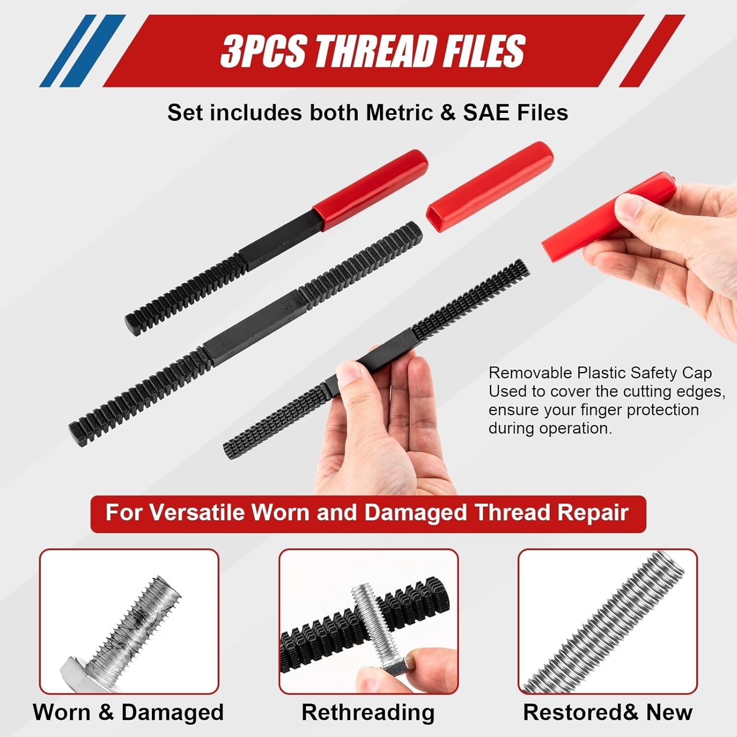 61Pcs Thread Repair Kit, UNC, UNF & Metric Thread Chaser Set, Rethread Repair...