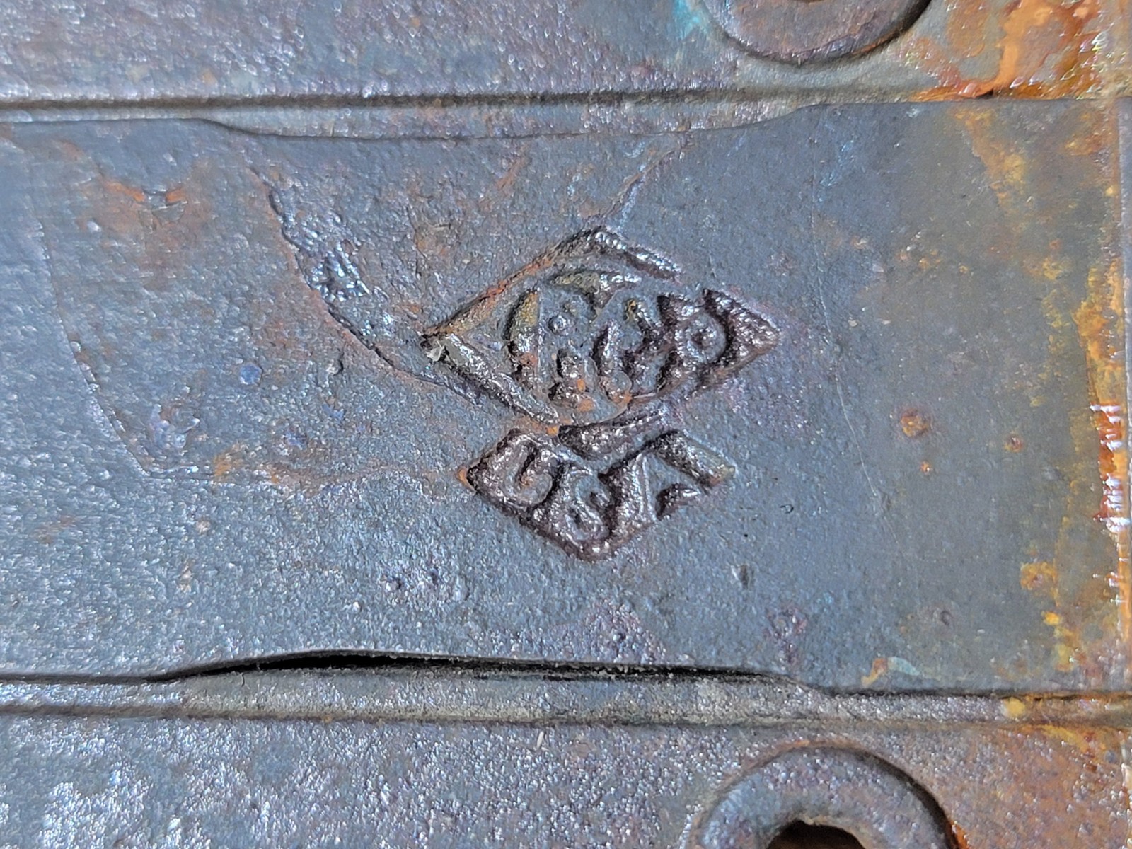 Russell & Irwin Door Bolt Floor Lock Victorian Cast Iron 1880s Antique Eastlake