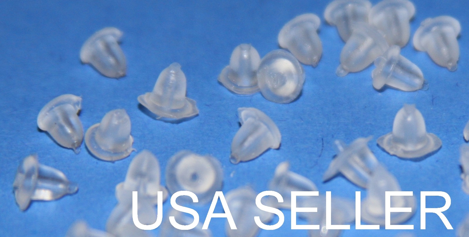 (100) Pcs  Bullet Style Clear Rubber Earring Back Stopper Findings