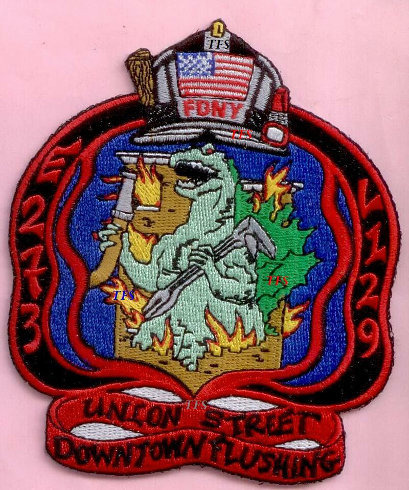 New York City Fire Dept Engine 273 Ladder 129 Patch Red