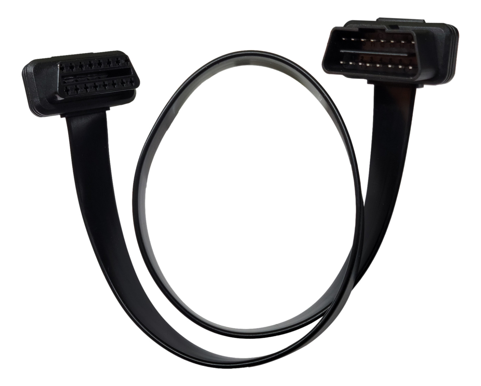 24" - 90 Degree - OBD2 Reader Flat Male to Female Extension Cable for OBD OBDII