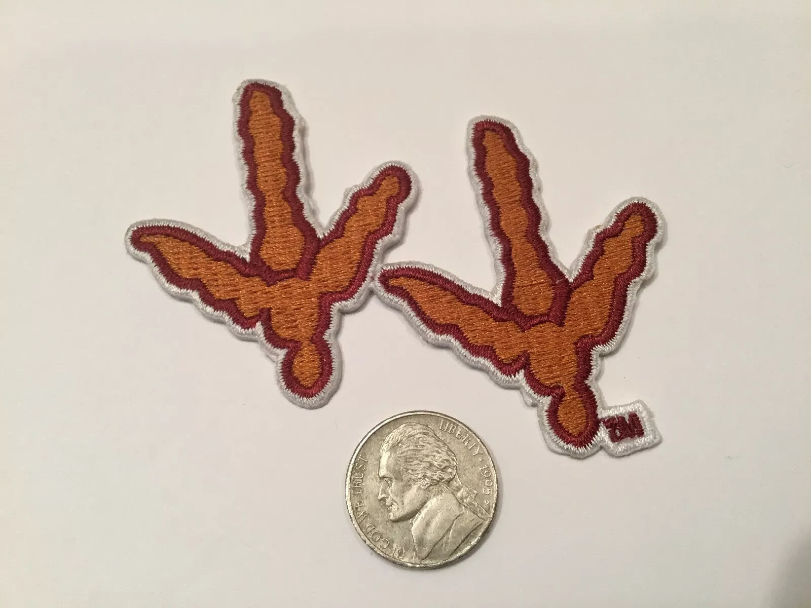 VT VIRGINIA TECH VINTAGE EMBROIDERED IRON ON PATCH 3.25” X 2.25”