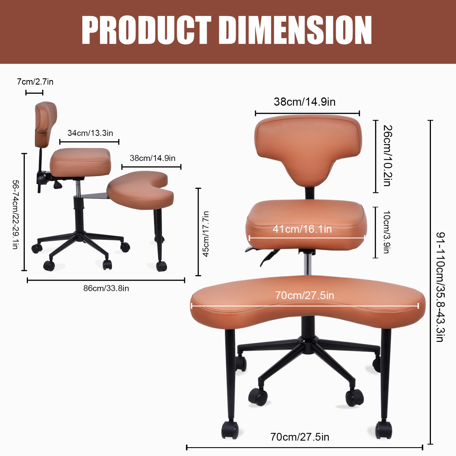 Meditation Chair, ADHD Chair, Cross Legged Office Chair with Wheels Brand New-