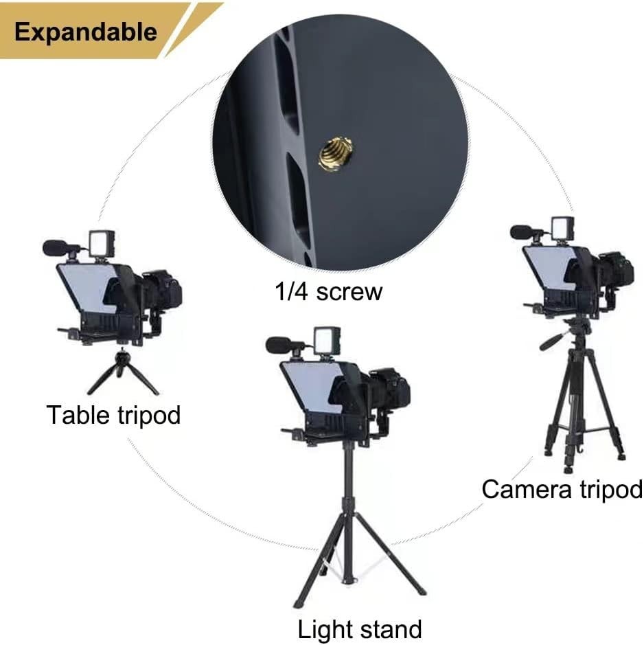 High Definition Teleprompter for Interviews and Speeches with Wireless Remote