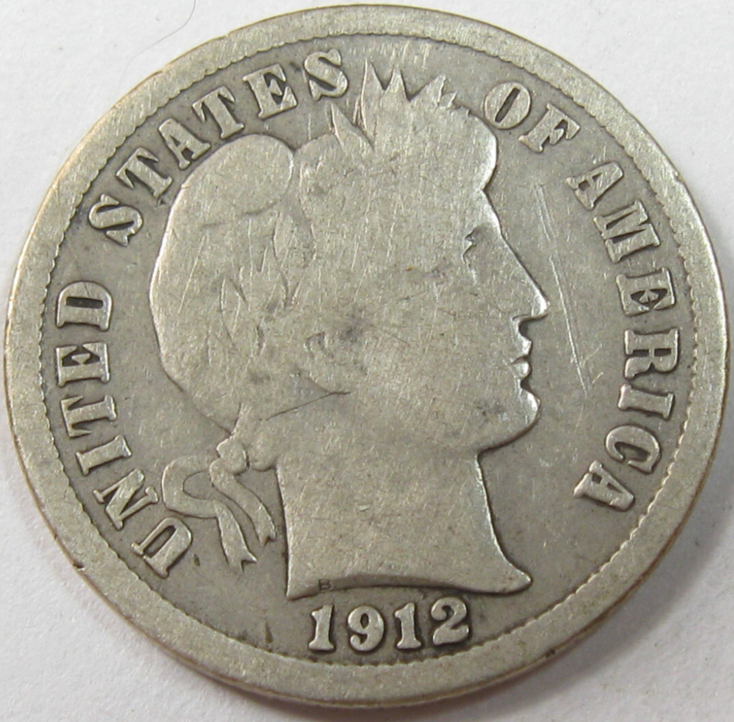 1912 Silver Barber Dime - #10841-11