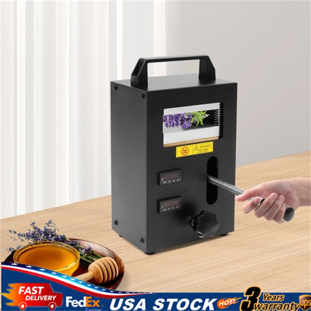 4-Ton Manual Hydraulic Heat Press w/ Dual Heated Plates for Plant Oil Embossing