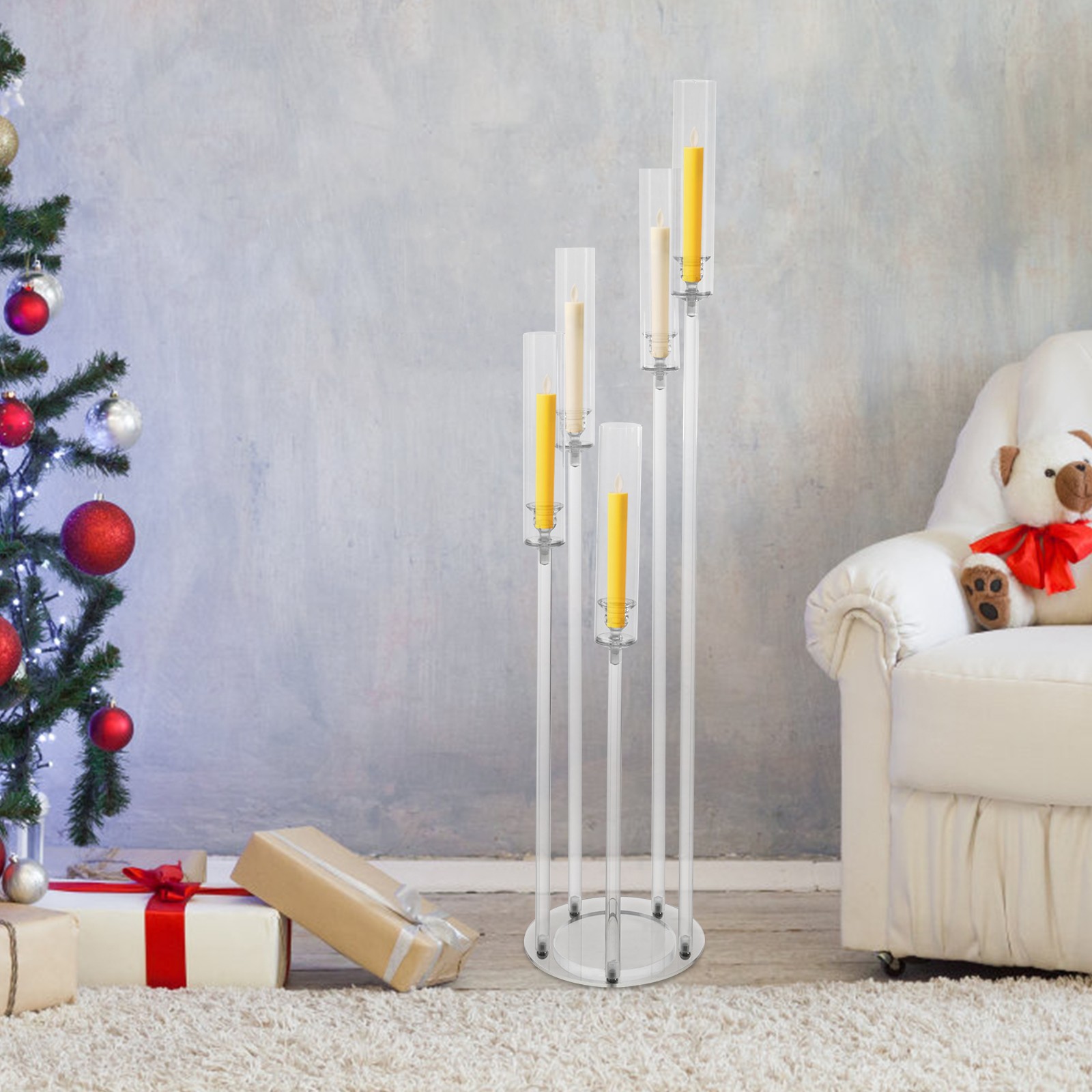 5-arm Candle Holder Acrylic Candle Holder Candle Holder For Party Candelabra