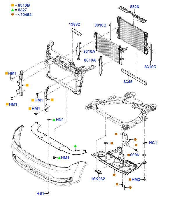 2014-2019 Ford Flex Lincoln MKT Radiator Lower Seal Support Air Deflector AA8Z-8