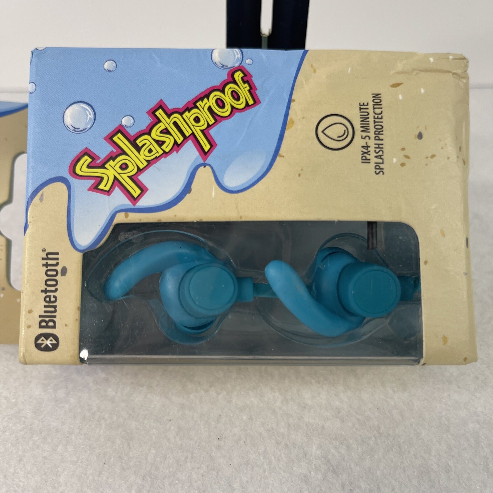 Solaray Water Resistant Earbuds Bluetooth Splashproof Call Answer Blue New