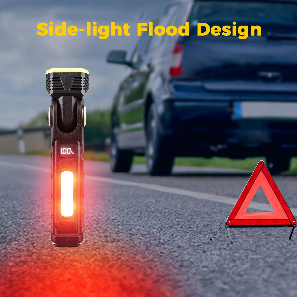 Rechargeable LED Work Light Mechanic Flashlight Lamp Magnetic Base Super Bright