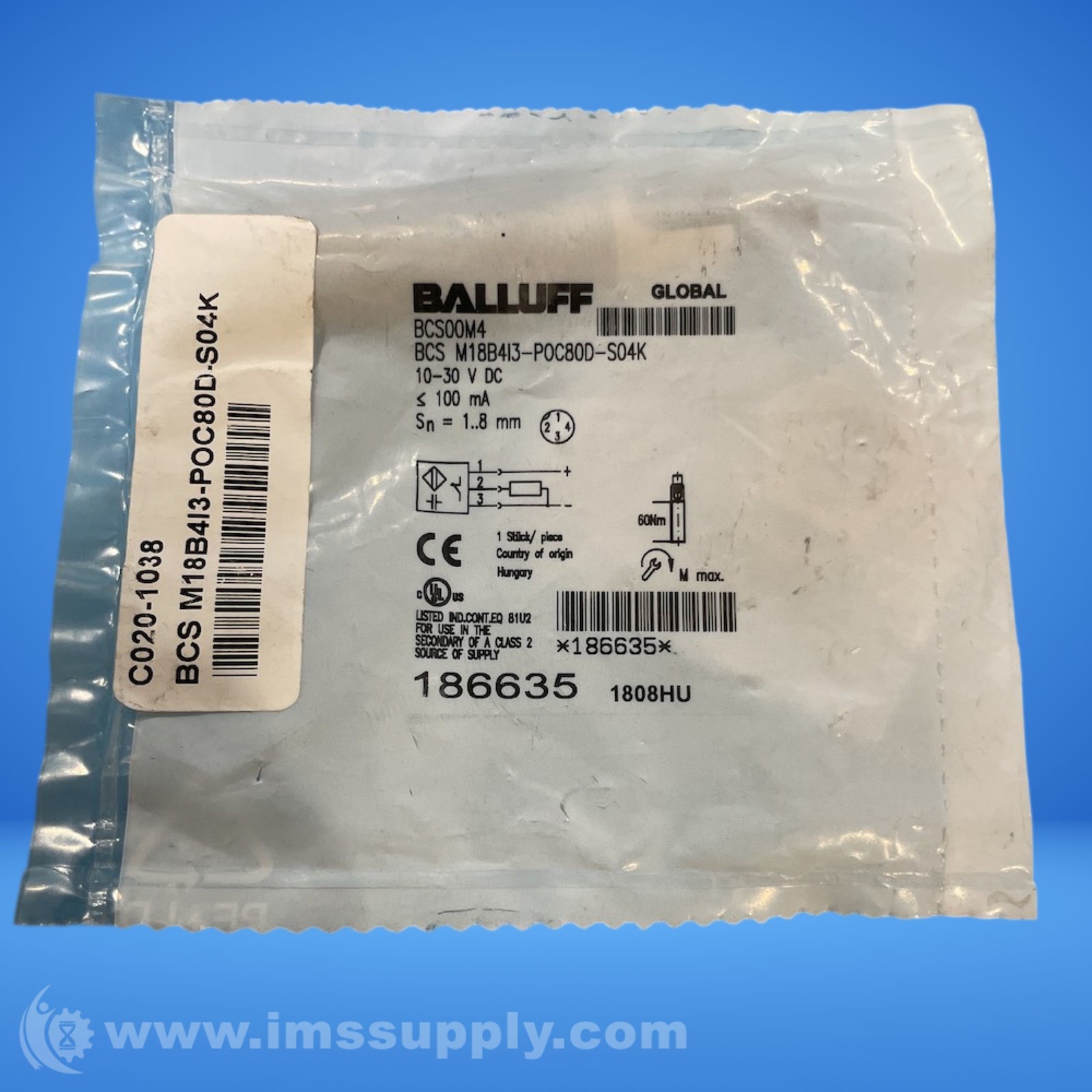 Balluff BCS00M4 Capacitive Sensor FNFP