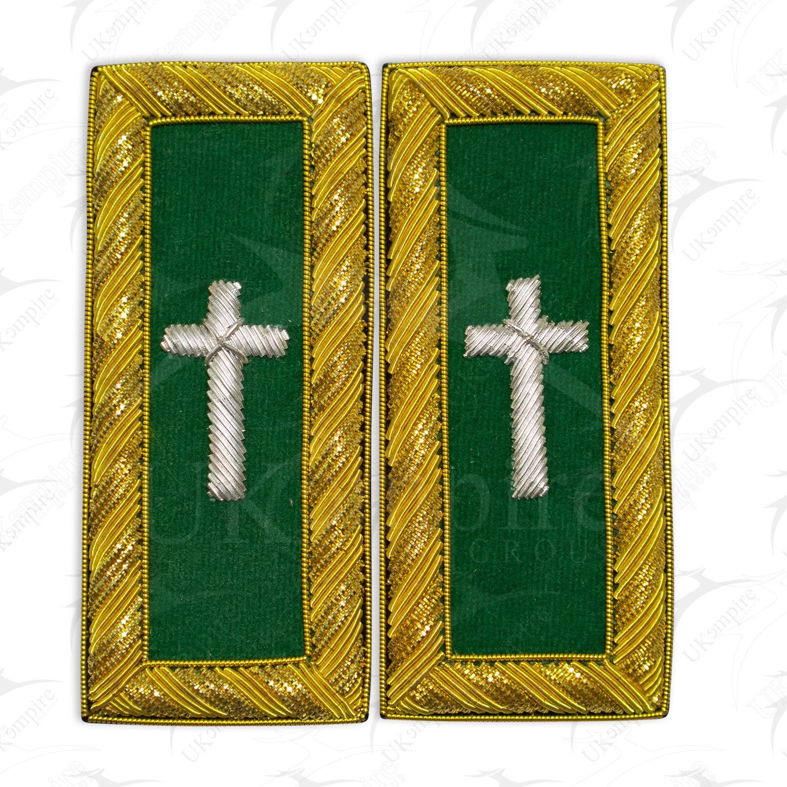 Masonic Knight Templar Eminent Commander Cross Shoulder Board – Hand EMB Large