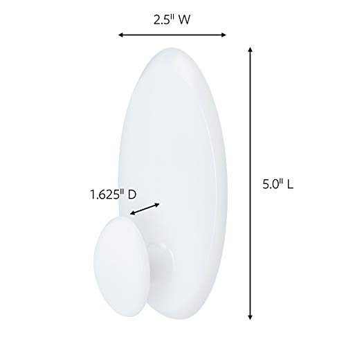 Large, White, 1-Hanger, 2-Strips, Organize Damage-Free 1 Hook Clothes Hanger