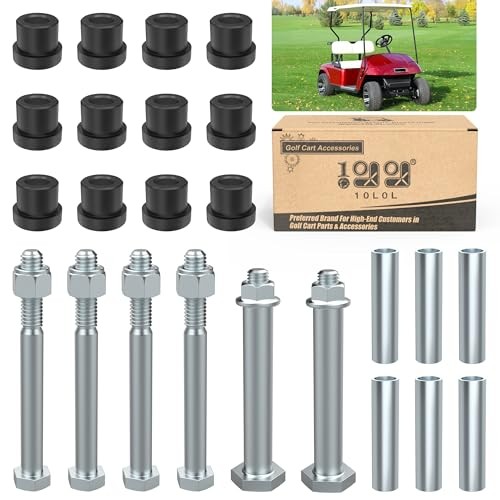 Complete Rear Leaf Springs & Shackles Bushing Sleeve Kit for EZGO TXT Black