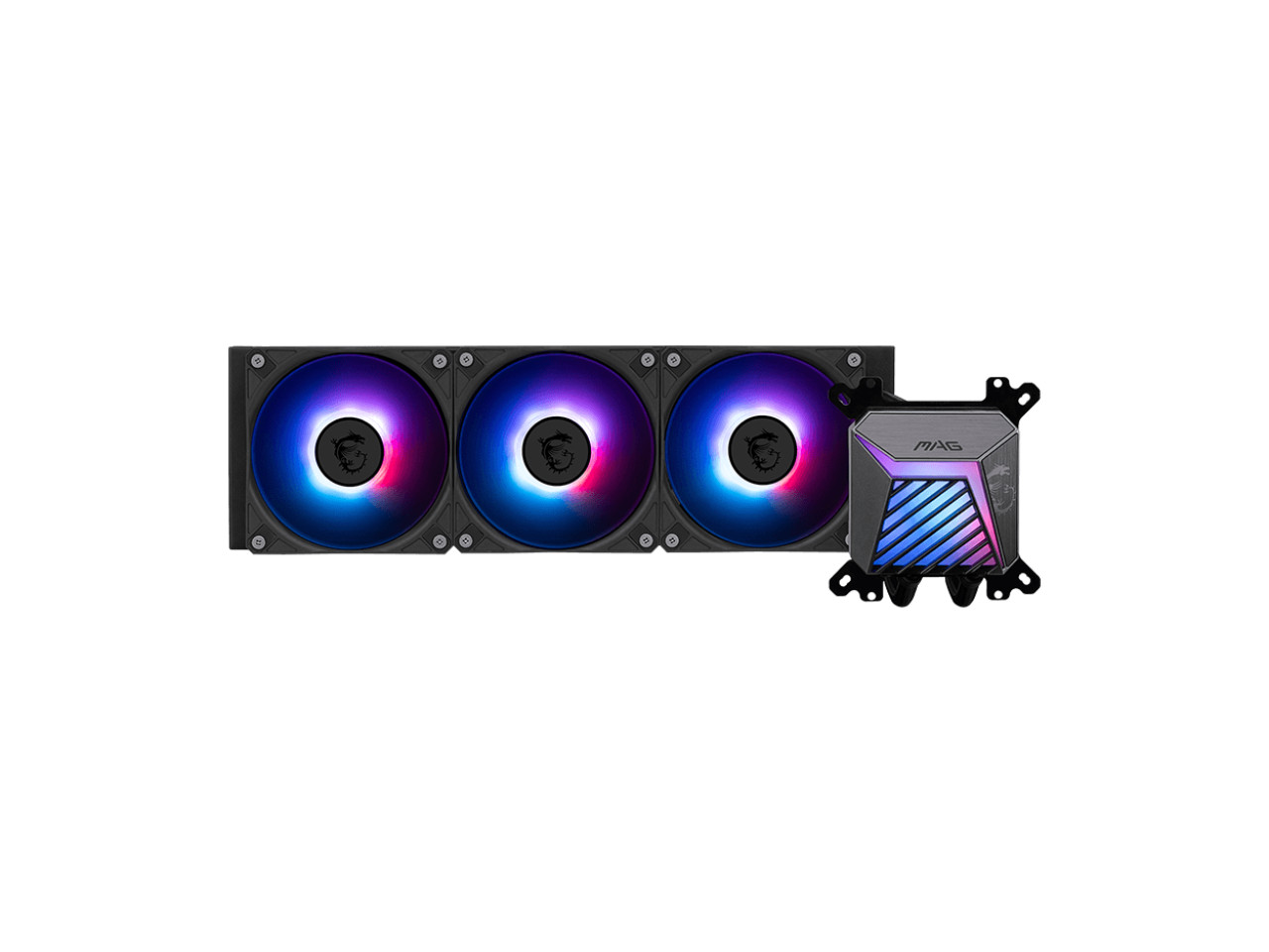 MSI MAG CoreLiquid E360 Black - AIO ARGB GEN2: CPU Liquid Cooler - Rotating Cap