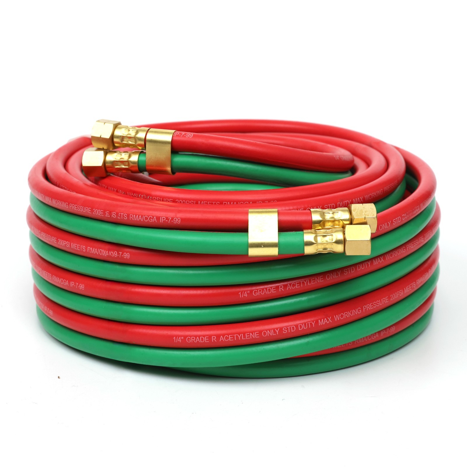 1/4" x 50' Twin Welding Hose – Meets RMA/CGA Standards for Grade R, Type D)