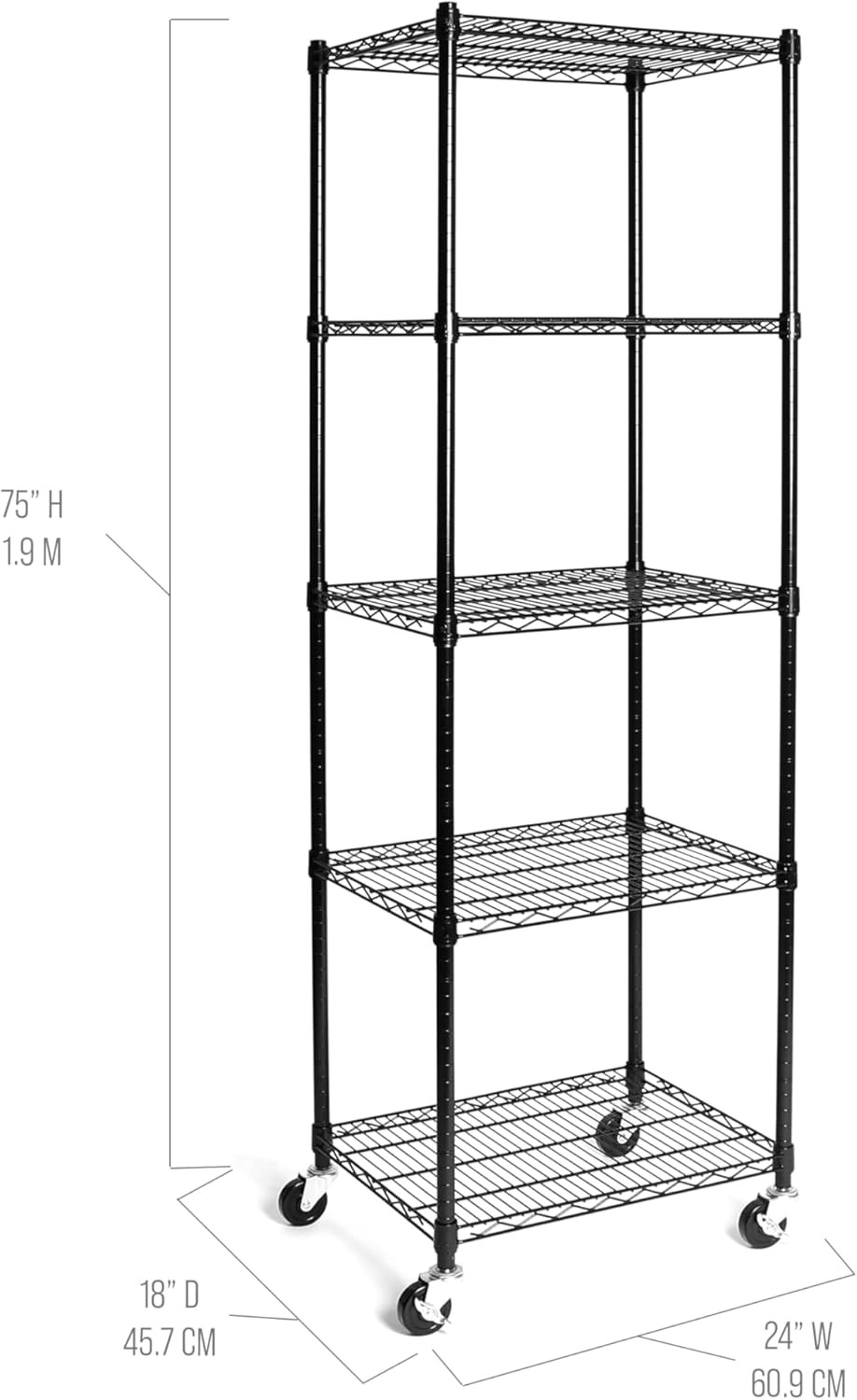 Seville Classics Ultradurable Heavy Duty NSF Solid Steel Wire Rack Storage Unit,