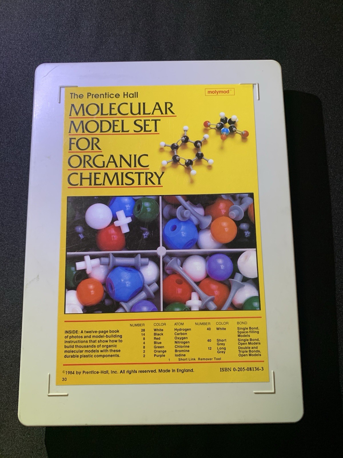 Vtg Molecular Model Set Organic Chemistry Prentice Hall 1984 Science COMPLETE