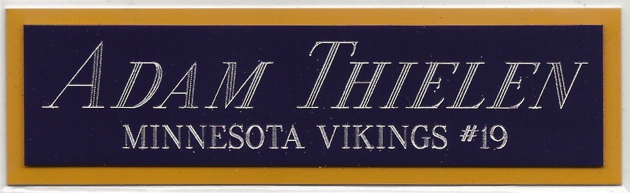ADAM THIELEN VIKINGS NAMEPLATE AUTOGRAPHED SIGNED FOOTBALL-HELMET-JERSEY-PHOTO