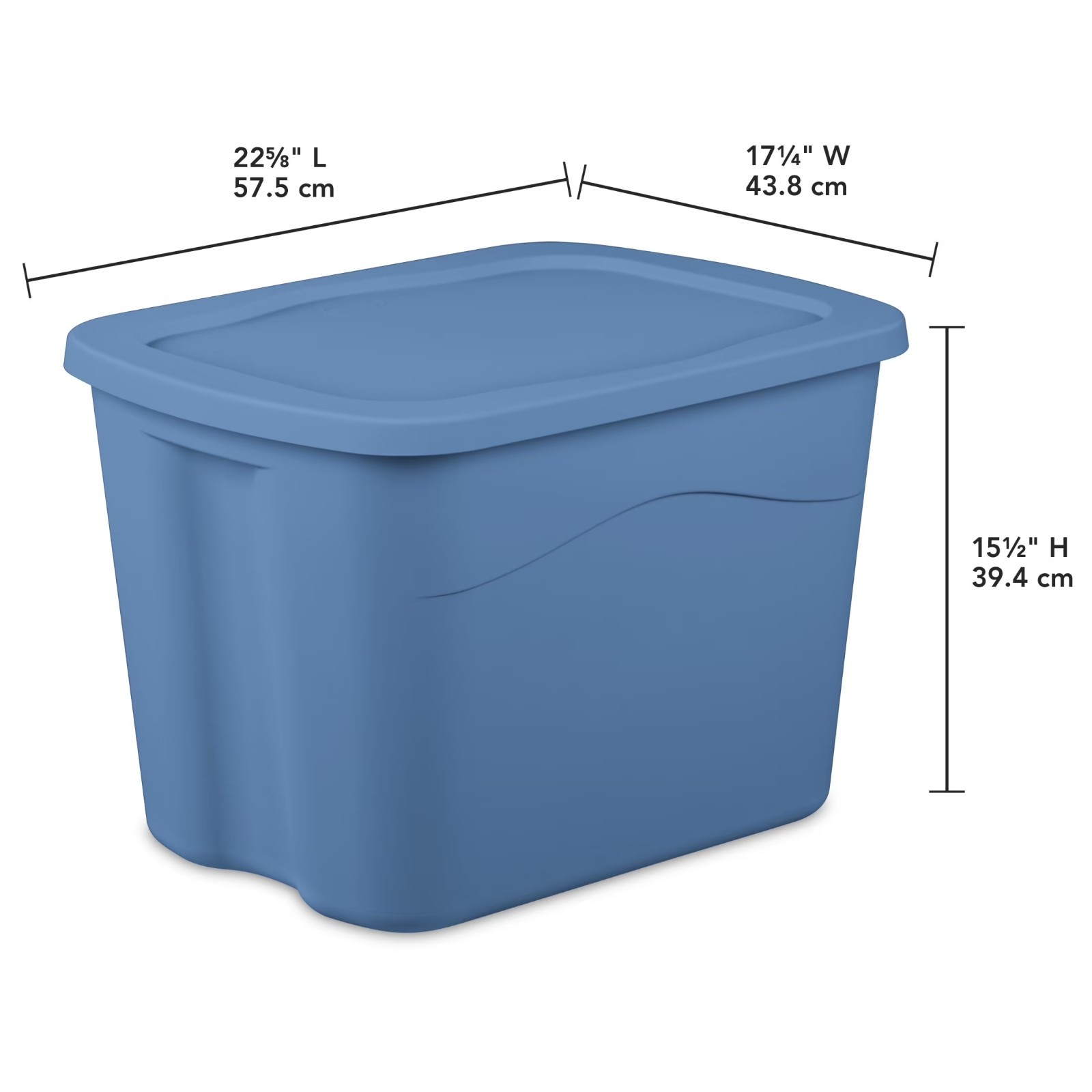 Sterilite Large Storage Bin, 18 Gallon Durable Plastic Storage Tote with Snap-on