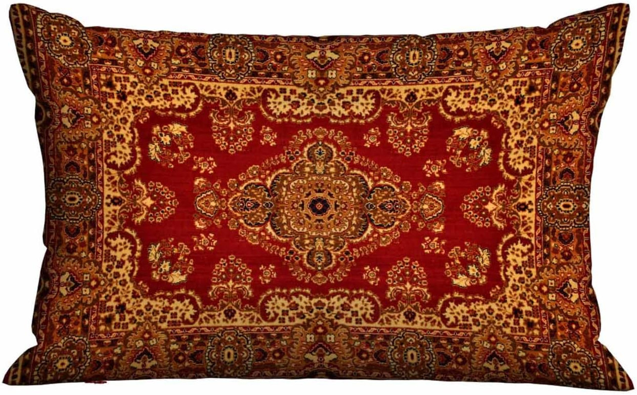 Rectangle Pillow Cover Red Oriental Persian Carpet Pattern,Pillow Case for