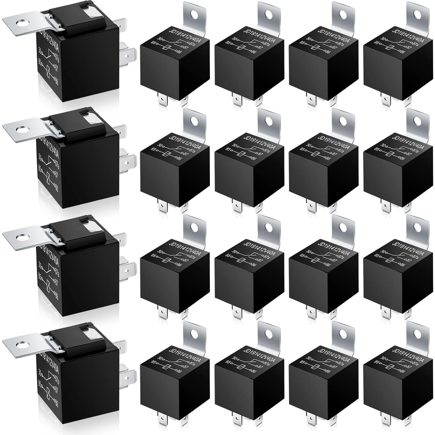 20 Packs 12V 30/40 Amp 5 Pin Relays Switch  SPDT Auto Power Relay for Cars Autom