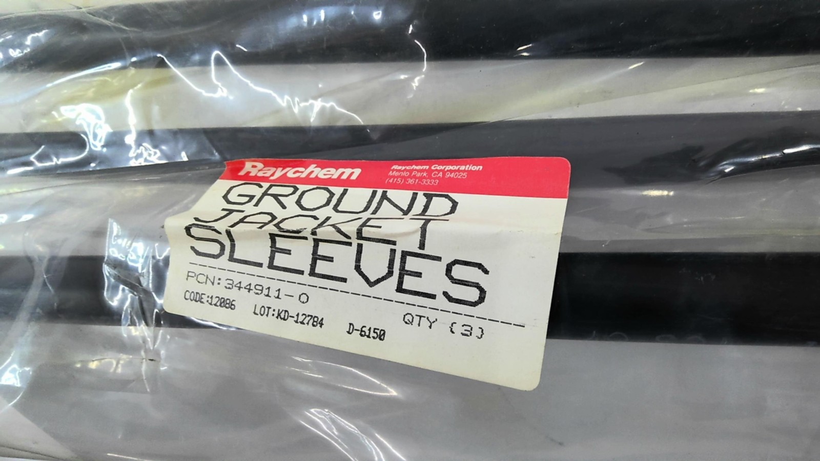 Raychem Ground Jacket Sleeves 344911-0 Set Of 3