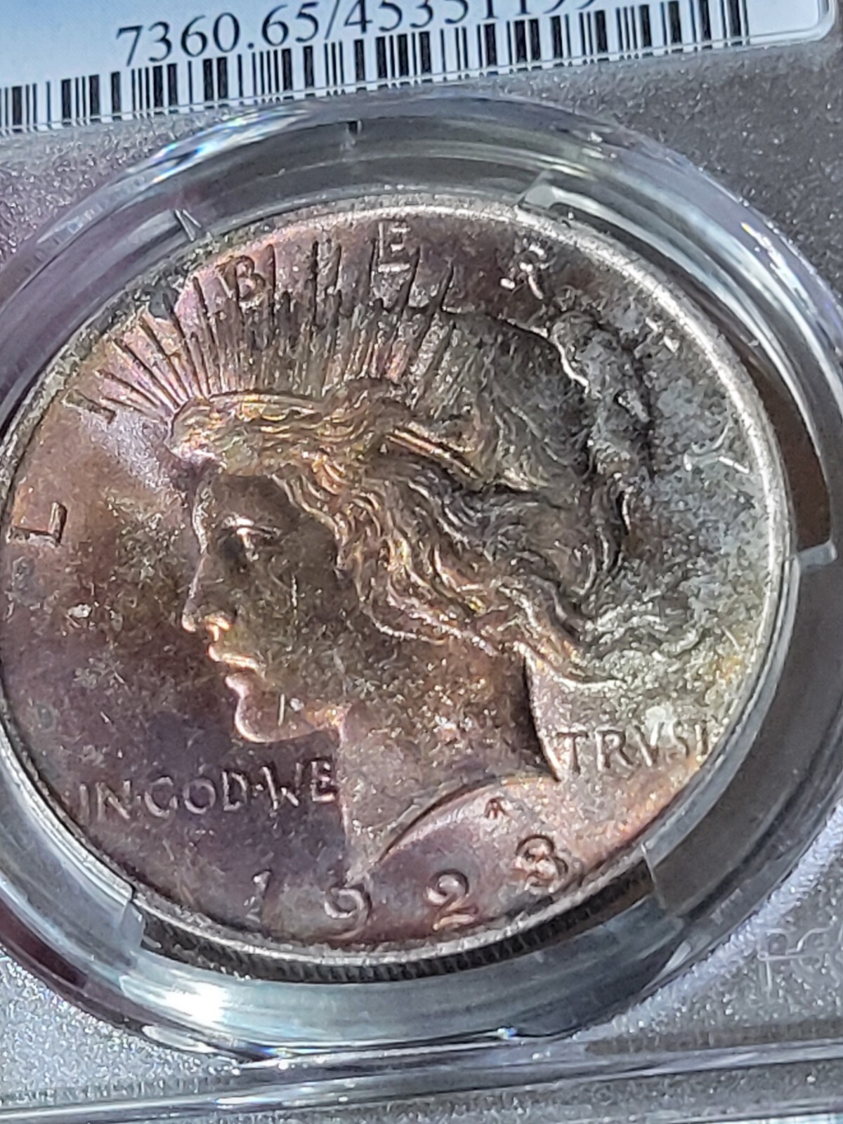1923 $1 Peace Dollar PCGS MS65 Toned
