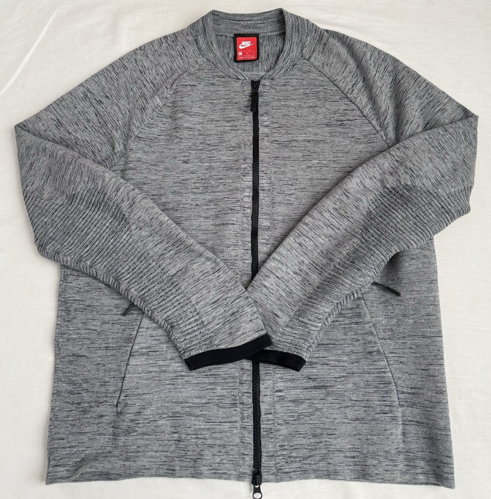Nike Men's M Heather Gray Sportswear Tech Knit Casual Full Zip Jacket