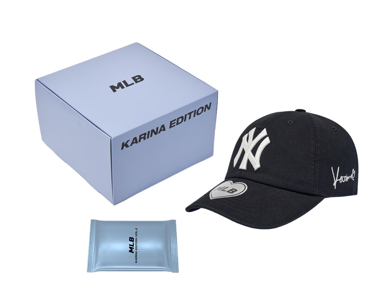 MLB x Karina Signature Unstructured Ball Cap Black Adjustable K-Pop