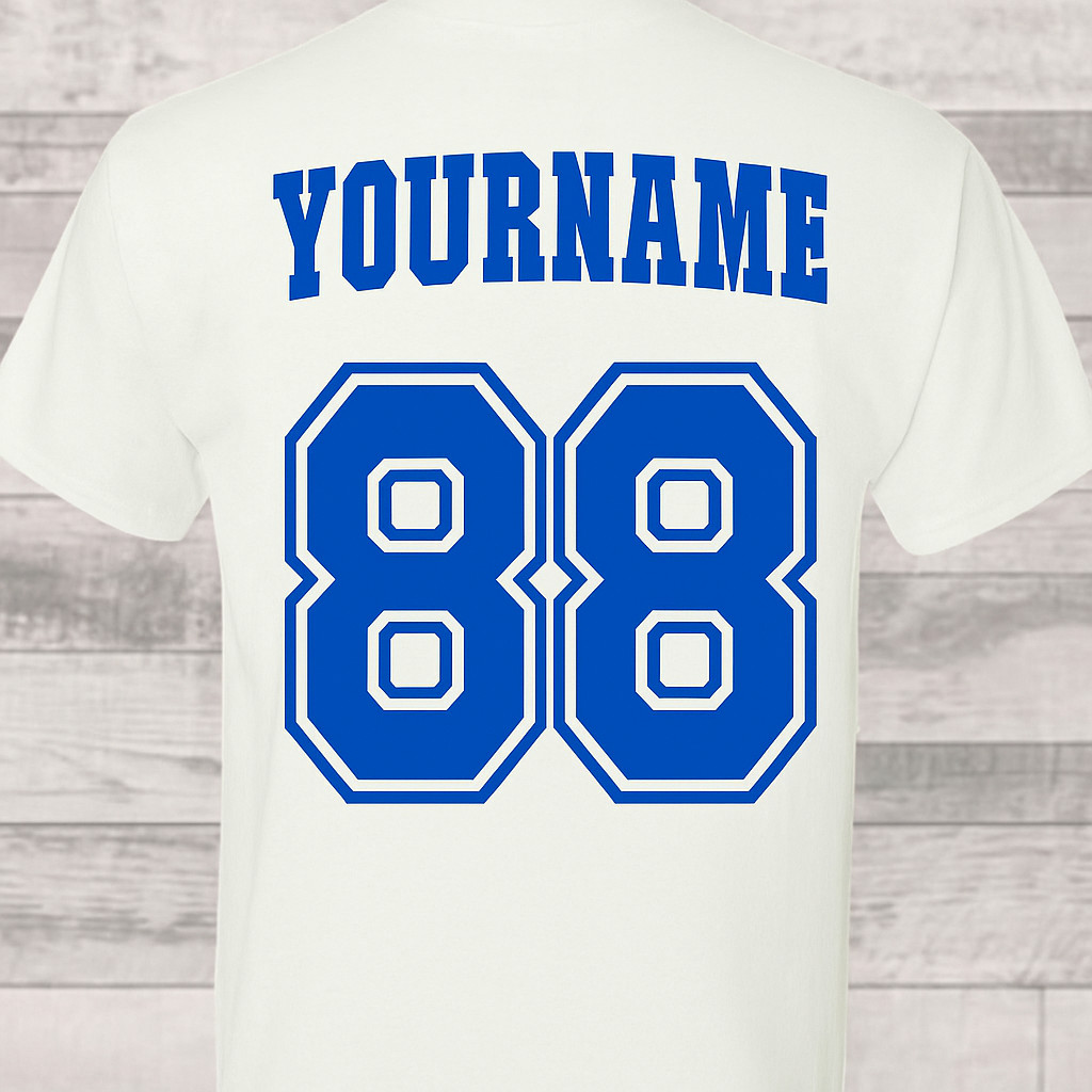 Custom iron-on sports kit number and name, Personalized jersey name decal, Custo