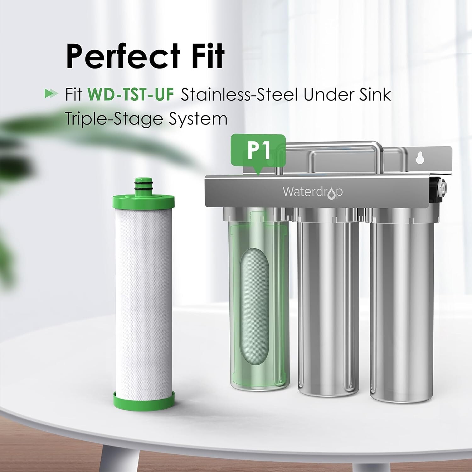 Waterdrop P1 Under Sink PP Water Filter,Replacement for TST-UF Filtration System