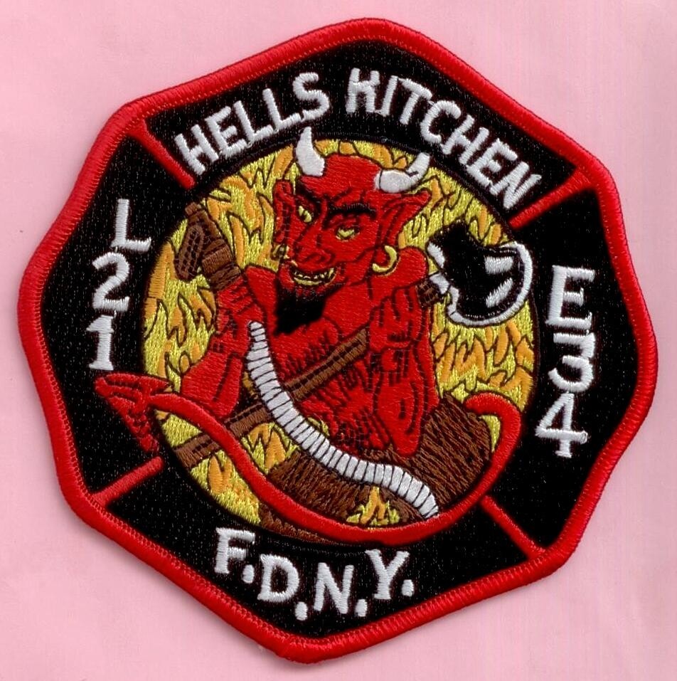 New York City Fire Dept Engine 34 Ladder 21 Patch Hells Kitchen