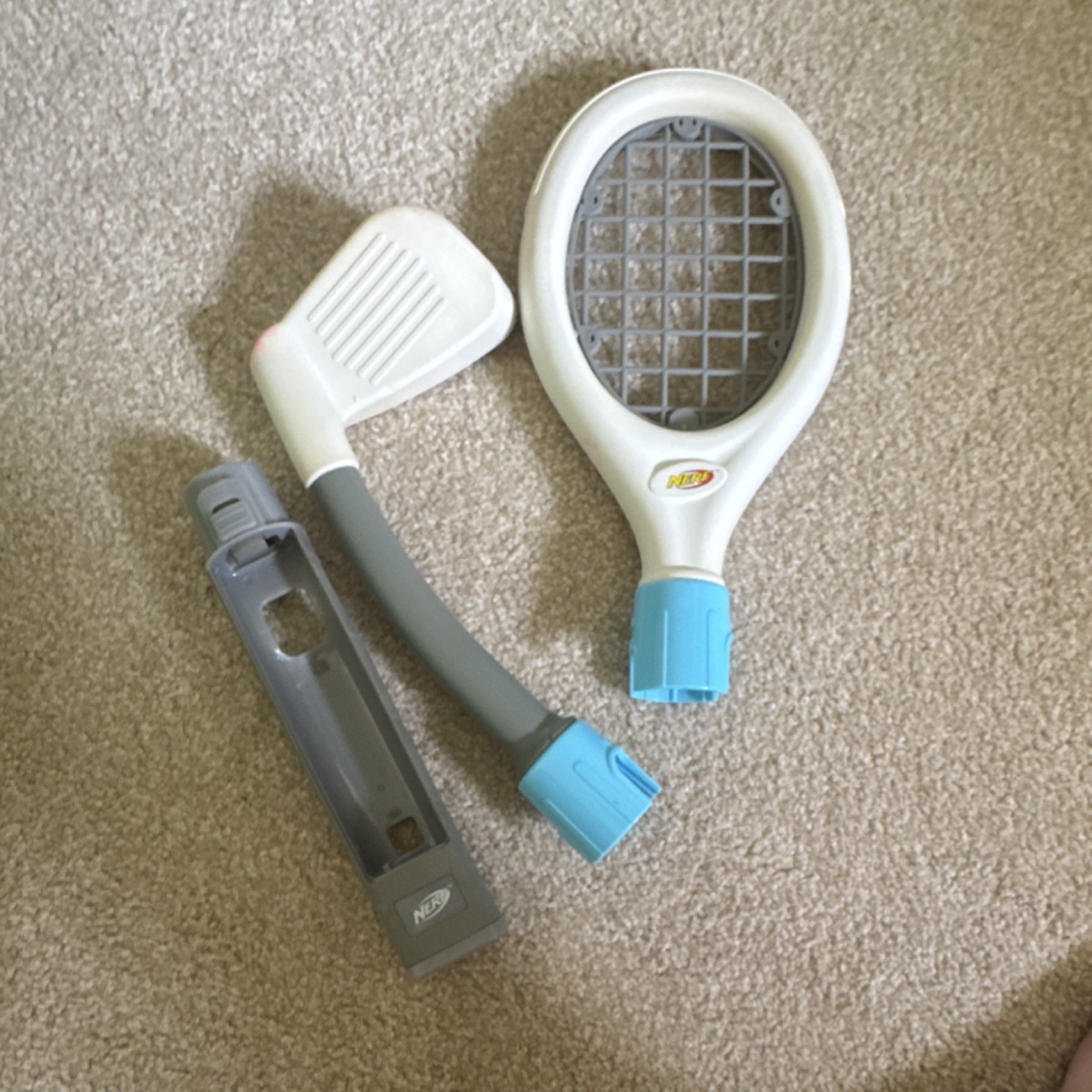 NERF Golf Club, Tennis Racket, Controller Handle Sports Accessory Bundle