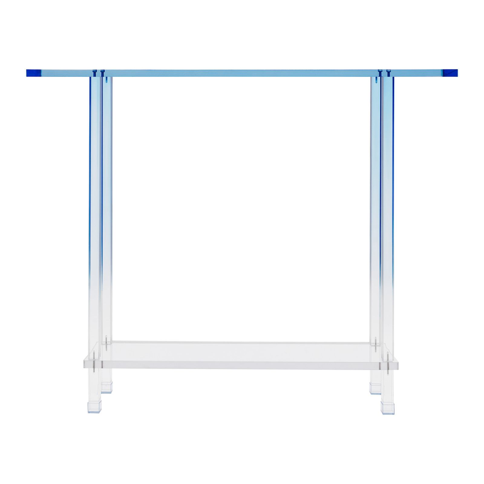 Acrylic Side Table Gradient Clear Blue Entryway Table Narrow Side Table