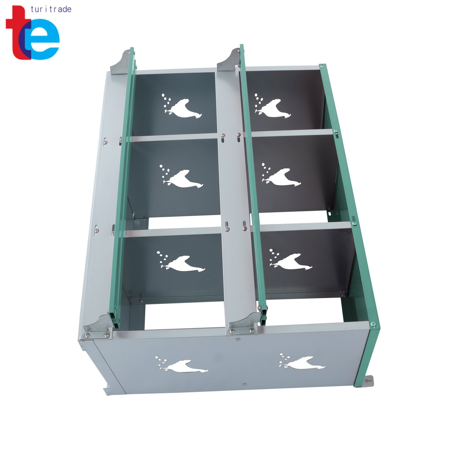 Sturdy Chicken Nesting Boxes - 6 Compartment Metal Poultry Nest Box Wall Mount