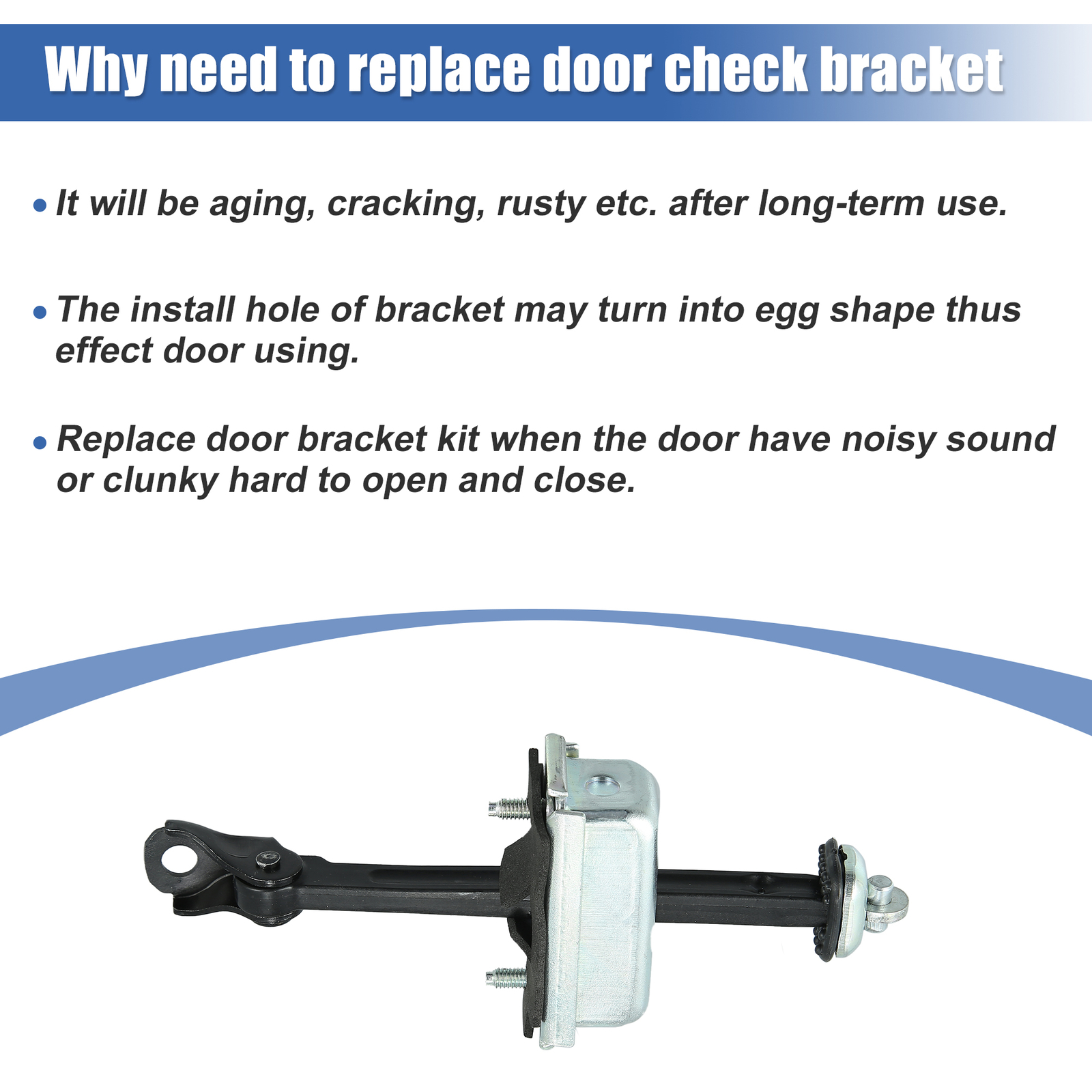 Pack(1) Front Door Check Stop Strap Left/Right Side for Honda Accord 2003-07